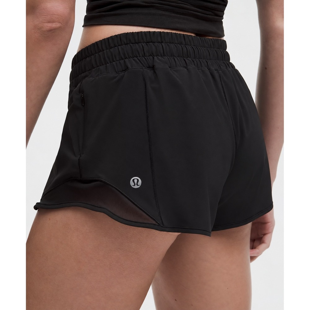 Lululemon Hotty Hot High Rise Lined Short 2.5 Black 0 Gym Workout Performance